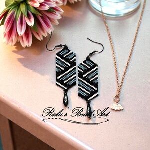 Brand new Handmade earrings with Miyuki delica beads